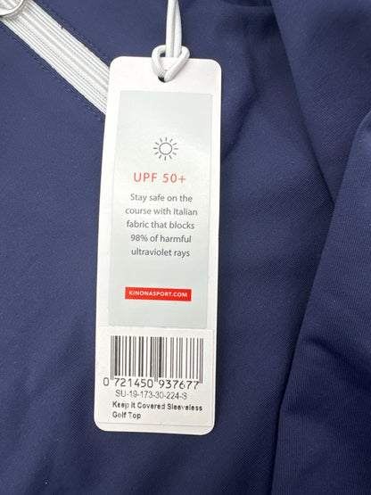 $103 Kinona Women’s Keep It Covered Sleeveless Golf Top - Navy Blue- Small- New