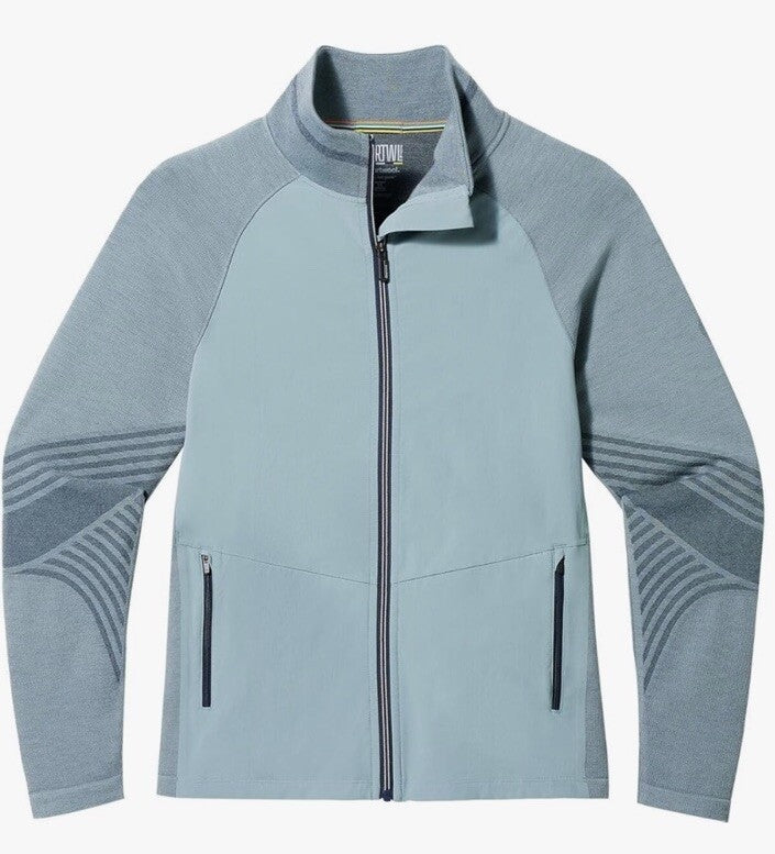 $220 Smartwool Men’s Intraknit Active Full Zip Jacket Merino - Lead Gray- Small