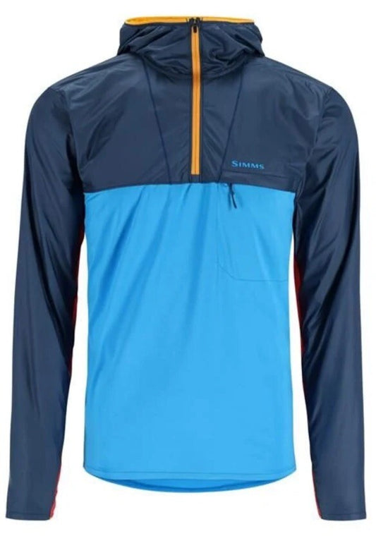 $130 Simms Men's SolarFlex Wind Hoodie - Blue Multi Color- Medium-New Tags