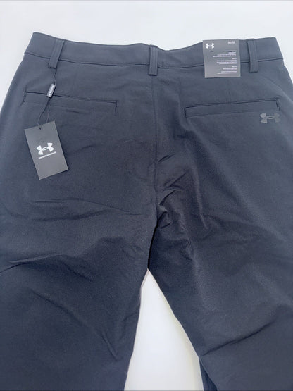 $70 Under Armour Men’s Wicking Golf Straight Flat Front Pants-Black-Size:36W 32L