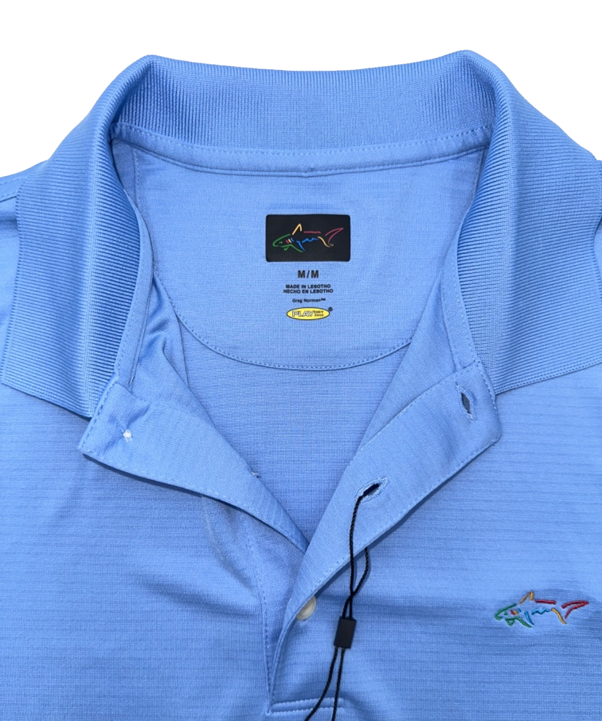 $59 Greg Norman Men’s Oyster Pique Performance Golf Polo - Azur - Medium -New