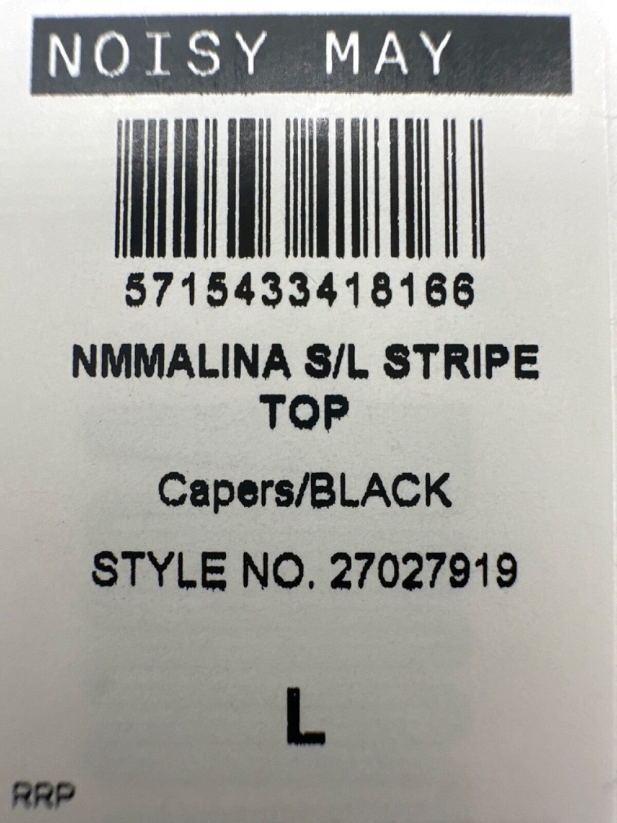 $50 Noisy May Women's Melina Stripe Top - Capers/Black - Large - New With Tags