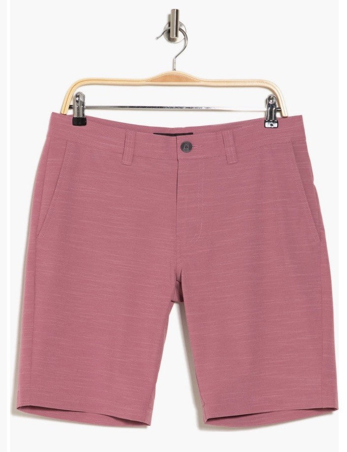 Travis Mathew Men’s Bermuda Comfort Stretch Easy Golf 8” Shorts-Heather Red -32W