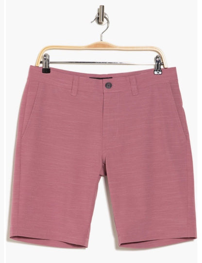 Travis Mathew Men’s Bermuda Comfort Stretch Easy Golf 8” Shorts-Heather Red -32W