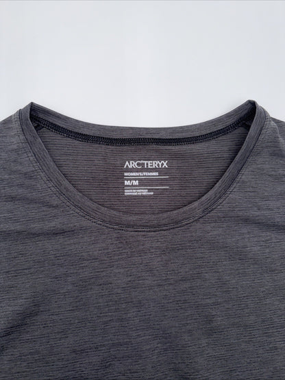 $70 Arc'teryx Women’s Taema Short Sleeve Cropped T-Shirt- Black Heather -Medium