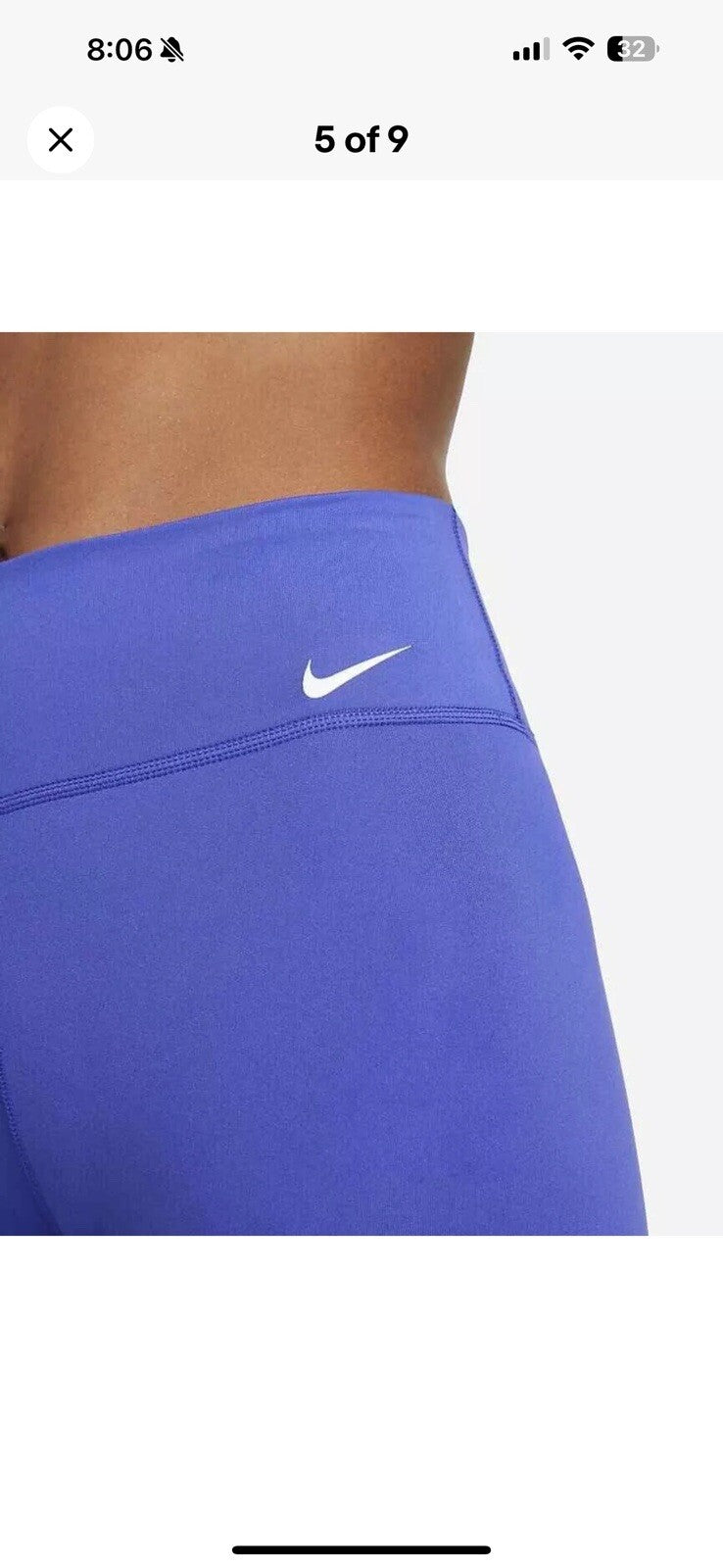 Nike One Womens Midrise Bike Shorts - Purple- XSmall  MSRP $45