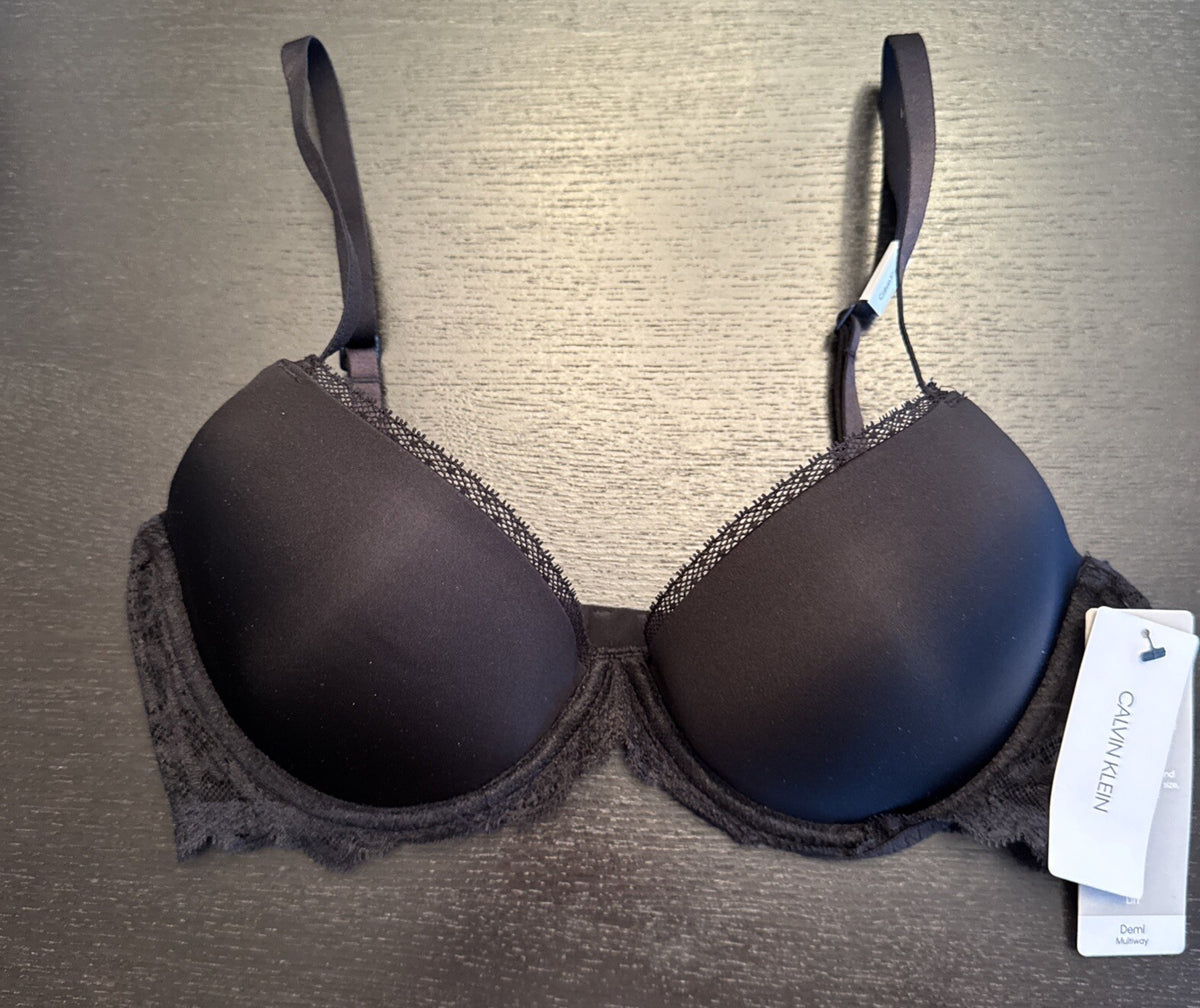 Calvin Klein Women’s Seductive Comfort Lace Lift Demi Bra QF1444 - Black- 34C