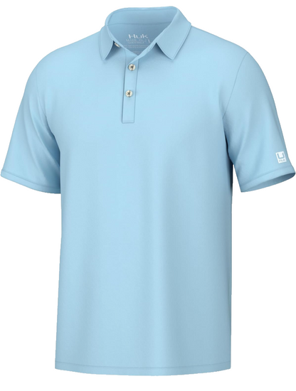 $50 Huk Performance Pursuit Polo Shirt - Crystal Blue - Small - New With Tag