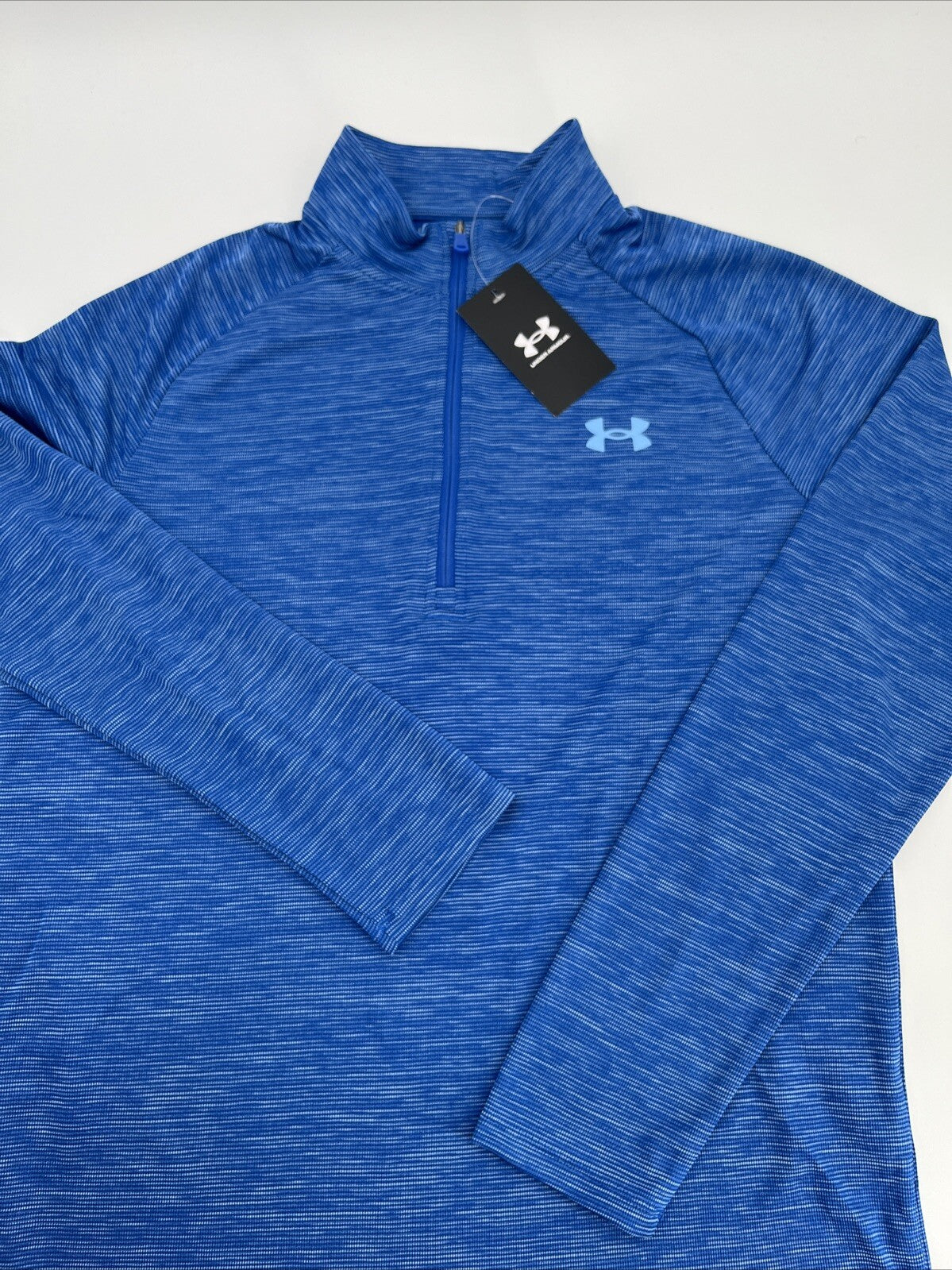 $45 Under Armour Men’s Technical Textured Half Zip Performance Shirt-Blue-Small
