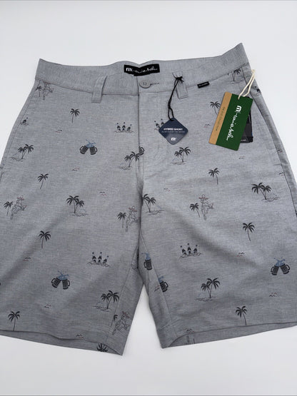 $89 Travis Mathew Men’s Straight Shot 9” Shorts - Heather Sleet- 30W - NWT