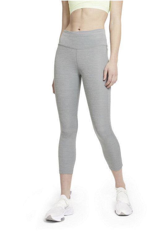 Nike Women’s Fast Crop Length Running Capri Leggings-Grey Heather-Medium-Tag $58