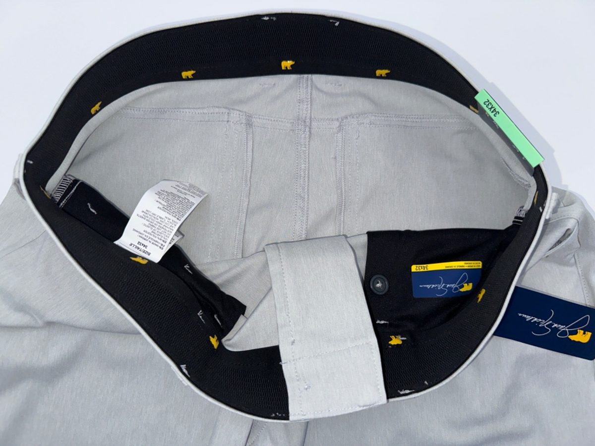 $80 Jack Nicklaus Men's Golf High Rise Pants - Light Grey - Size: 34W x 32L