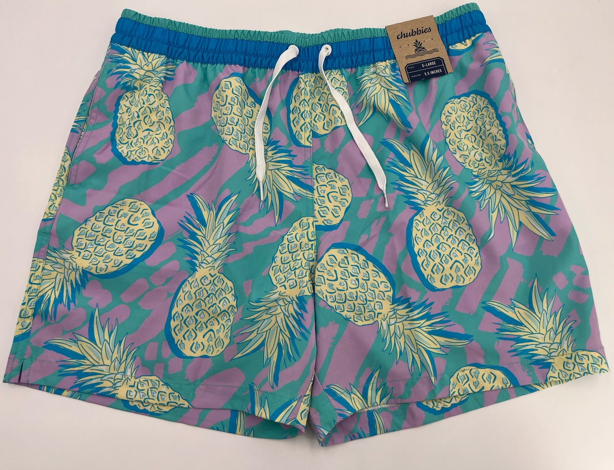 Chubbies Men's Stretch Swim Trunks 5.5" The Low Tides-Multi-X-Large-New $70
