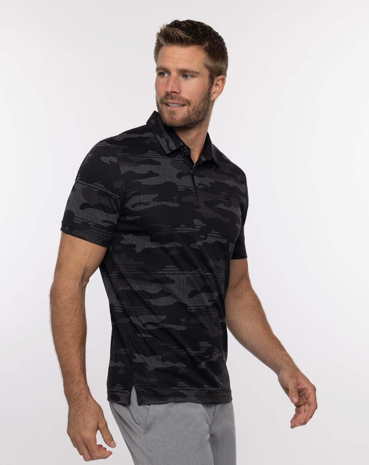 $100 Travis Mathew Men’s Beachside Stealth Polo - Black - Small - New With Tag