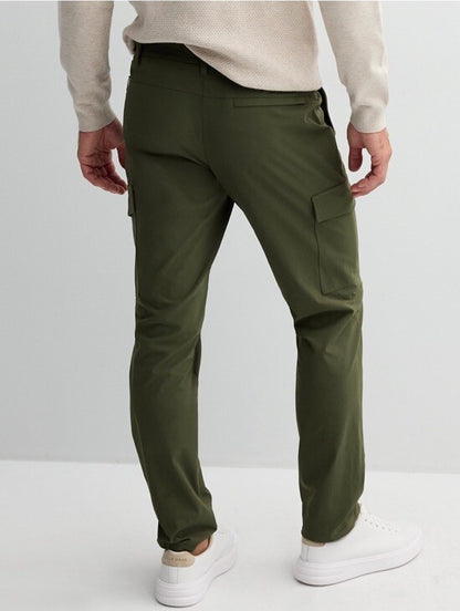 FLX Men’s Premium Slim Cargo Pants- Olive Green- 32Wx30L - New Tags