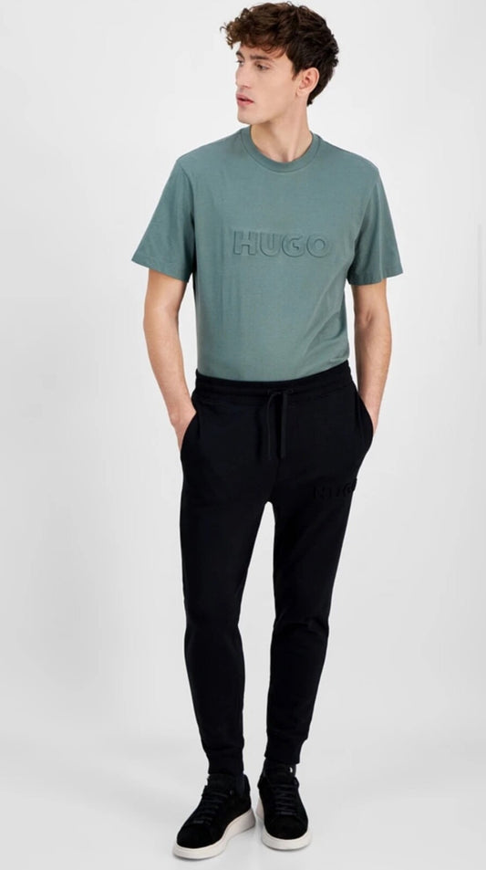 $118 Hugo Men’s-Dillumi Regular-Fit Logo Embossed Jogger- Black- Large- New Tag
