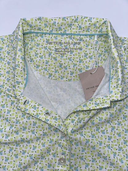 $90 Peter Millar Women’s Main Squeeze Banded Mesh Polo Shirt -Spritzer - Large