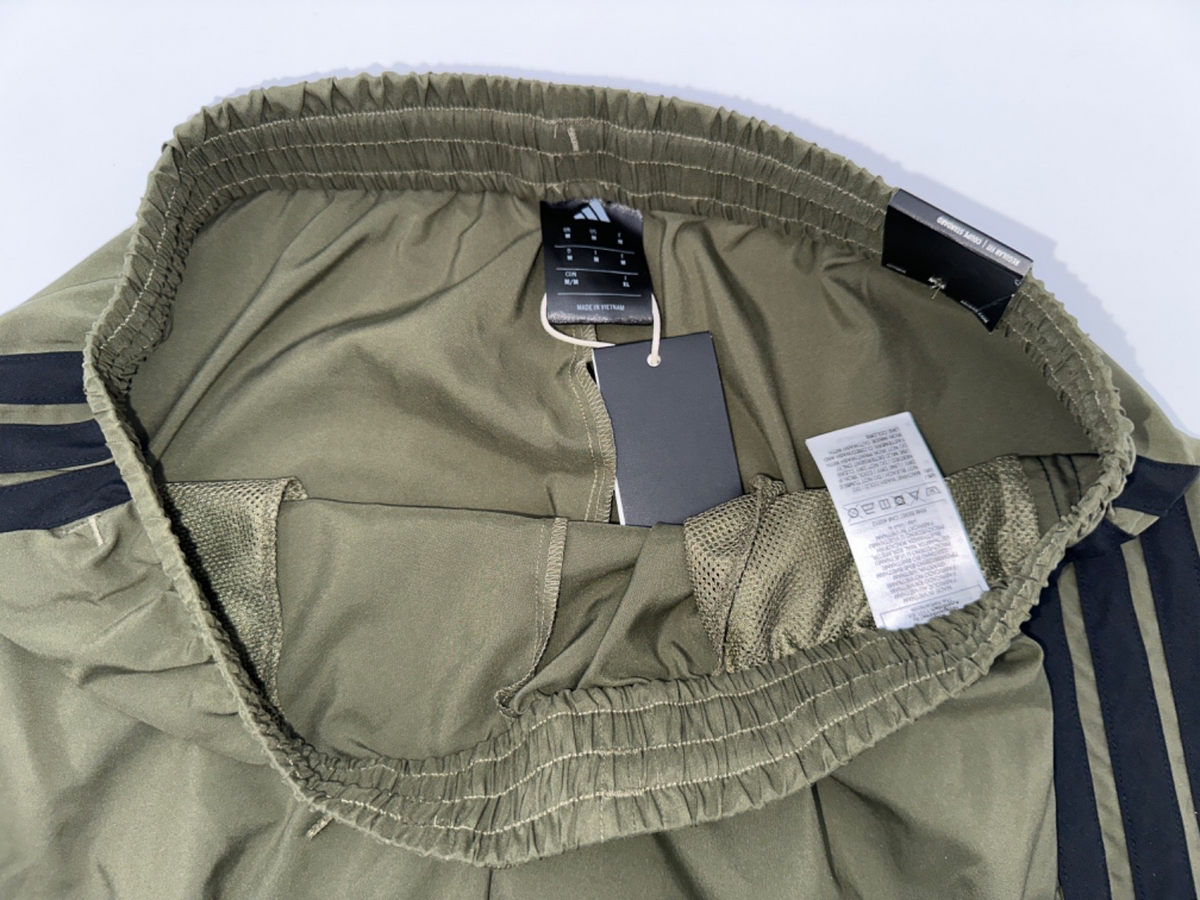 $45 Adidas Men’s Essentials 3 Stripe Standford Hem Pants-Olive Starta- Medium