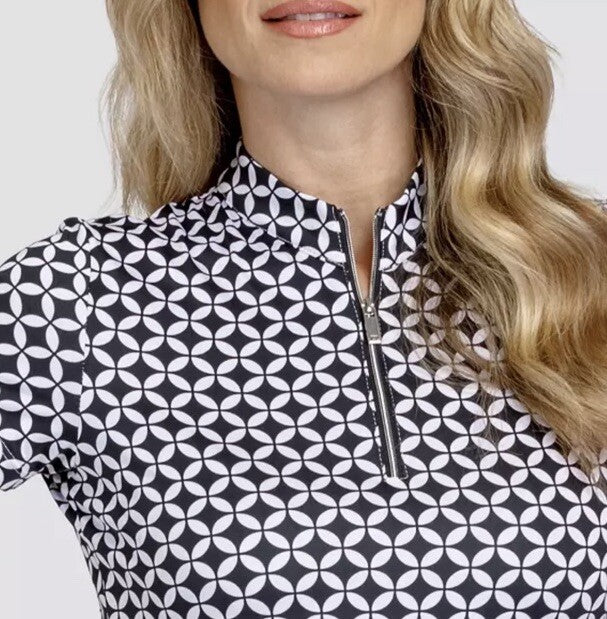 Tail Women's Short Sleeve Mock Neck 1/4 Zip Golf Polo -Perfect Round- XSmall NWT