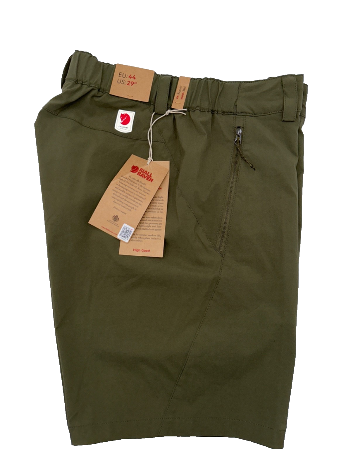 $100 FjallRaven Men’s High Coast Pack Shorts-Laurel Green -Size 29” (EU 44)-New