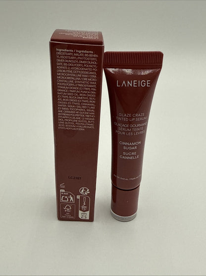 LANEIGE Glaze Craze Tinted Lip Serum CINNAMON SUGAR 0.42 oz / 12 g NIB