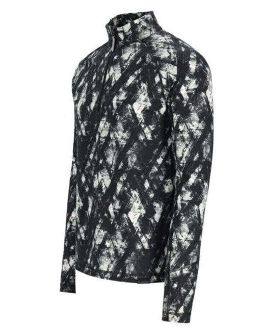 $119 Obermeyer Men’s Flex 1/4-Zip Mid-Layer Top- Descent Black/White - Medium