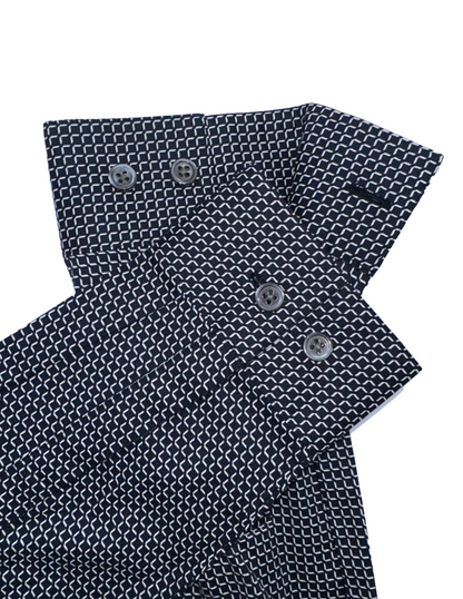 $195 Theory Men's Irving Space Multi Button Down Shirt - Navy/White - Small-New