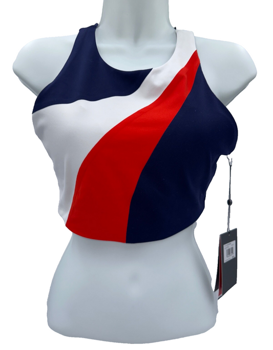 $85 G/Fore Women's Swim Top - Blue/White/Red/Pat - Medium - New With Tags