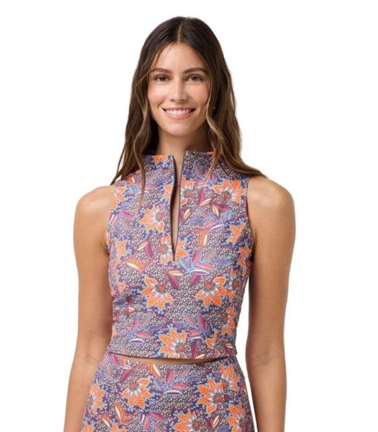 $110 Travis Mathew Women’s Sunfire Zip Golf Tank - Multi Color- Small - New Tags