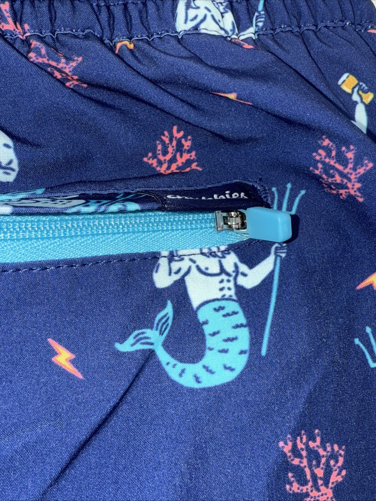 $70 Chubbies The Triton Of Sea 5.5" Inseam Swim Trunks- Blue -XLarge -New Tag