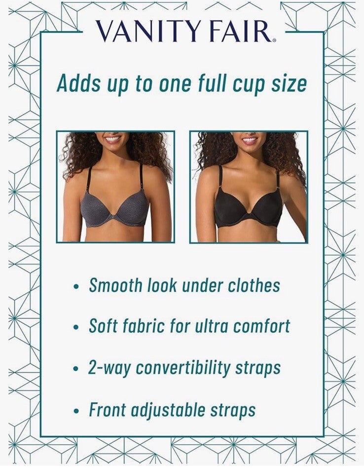 Vanity Fair Lingerie Extreme Ego Boost Add A Cup-Push-Up Bra - Endless Bliss-34C