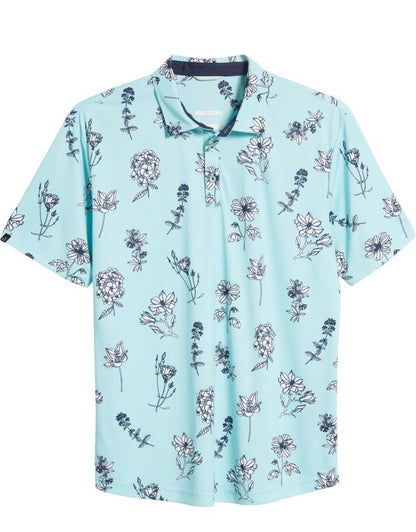 $68 Swannies Men’s Golf Epp Polo Shirt-Aqua/White- Medium - New Tags
