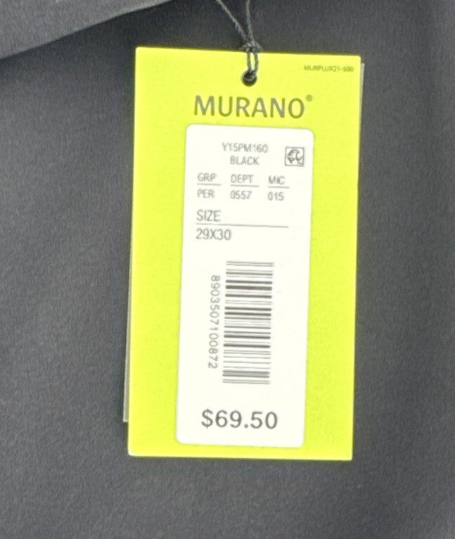 Murano Evan Extra SlimFit FlatFront Tapered Leg Chino Dress Pants-Black- 29W 30L