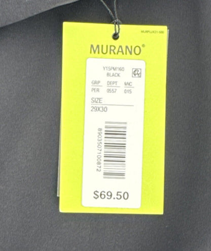 Murano Evan Extra SlimFit FlatFront Tapered Leg Chino Dress Pants-Black- 29W 30L