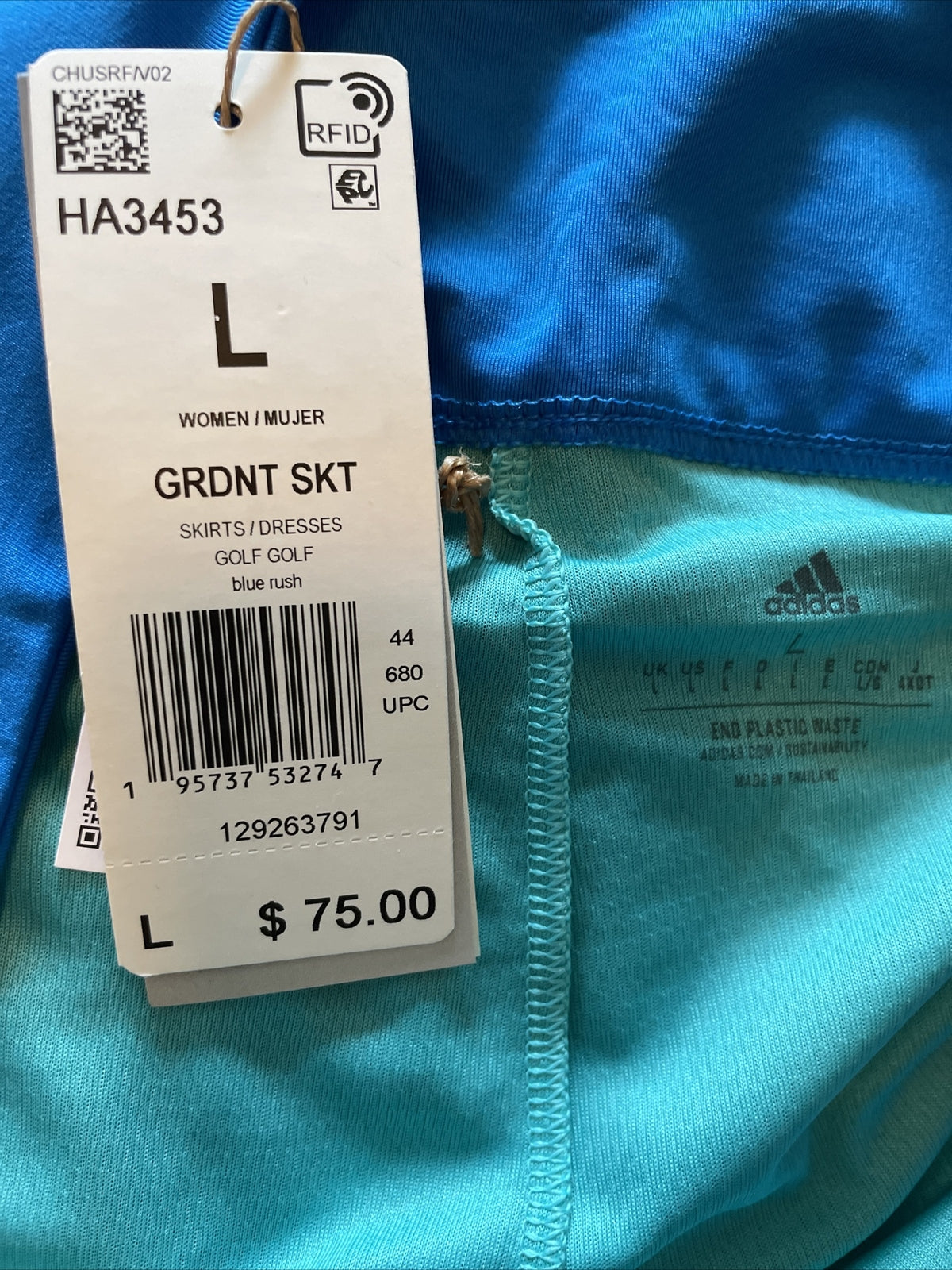 Adidas Golf Gradient Skort HA3453 - Blue Rush - Large - New $75