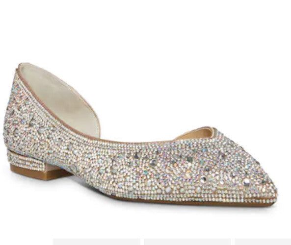 Betsey Johnson Women's Remy Ballet Flat -  Silver Iridescent- 6M- New