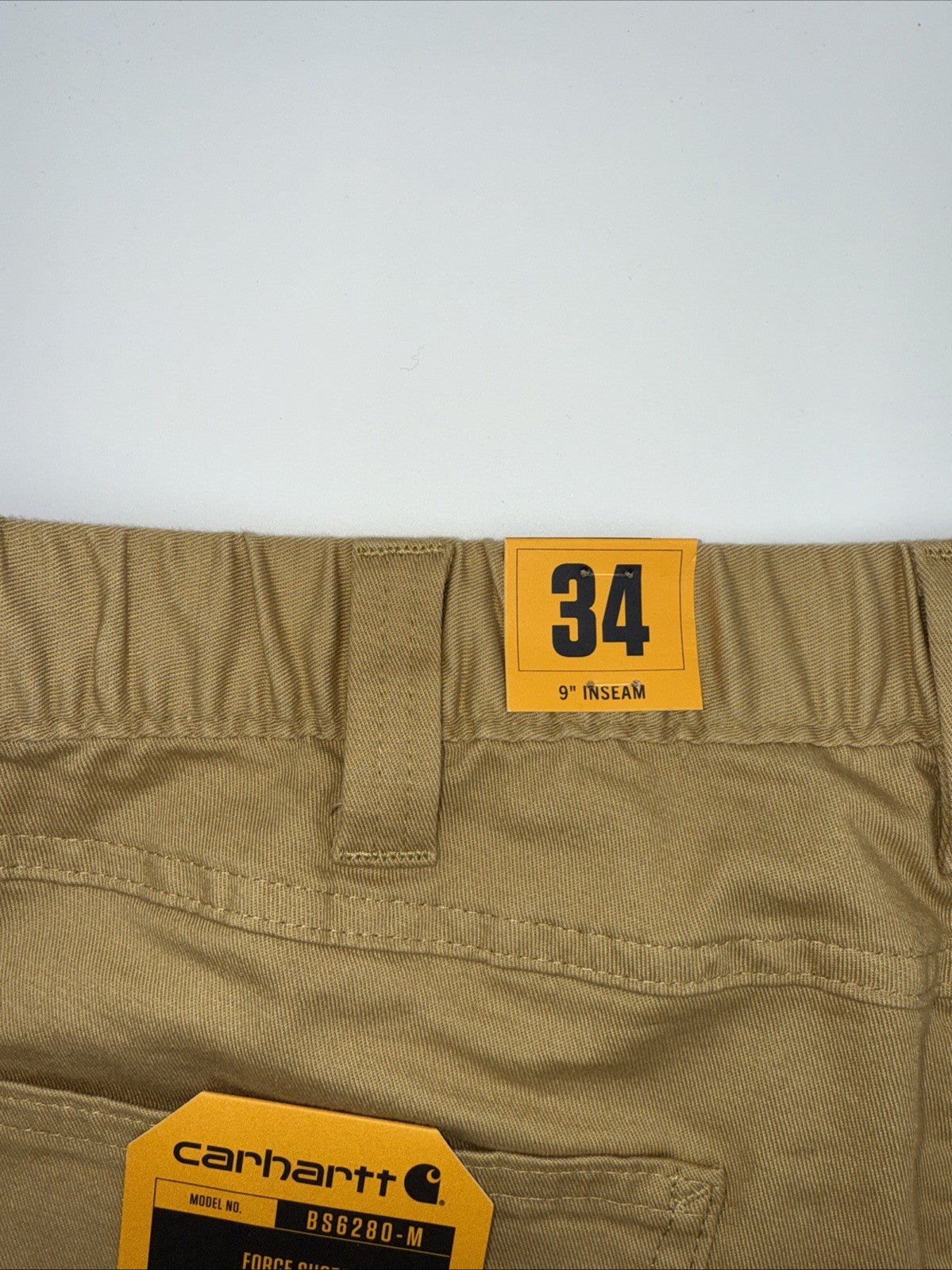 Carhartt Men's 106280 Force® Relaxed Fit Short - 9 Inch  - Golden Sand- 34W-New