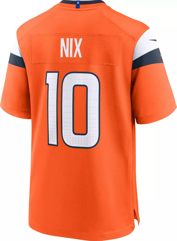 $90 Nike Youth Denver Broncos Bo Nix Jersey - Orange/Blue - XLarge - New