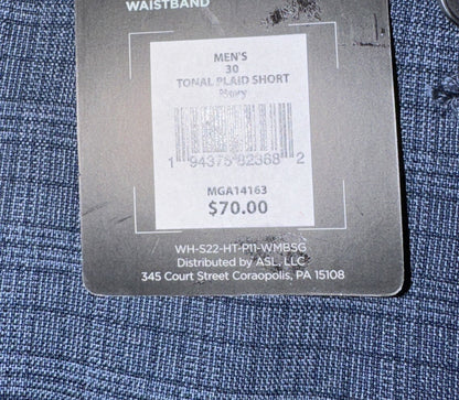 Walter Hagen Men's Perfect 11 Golf Shorts-Plaid Navy- Size 30W NWT
