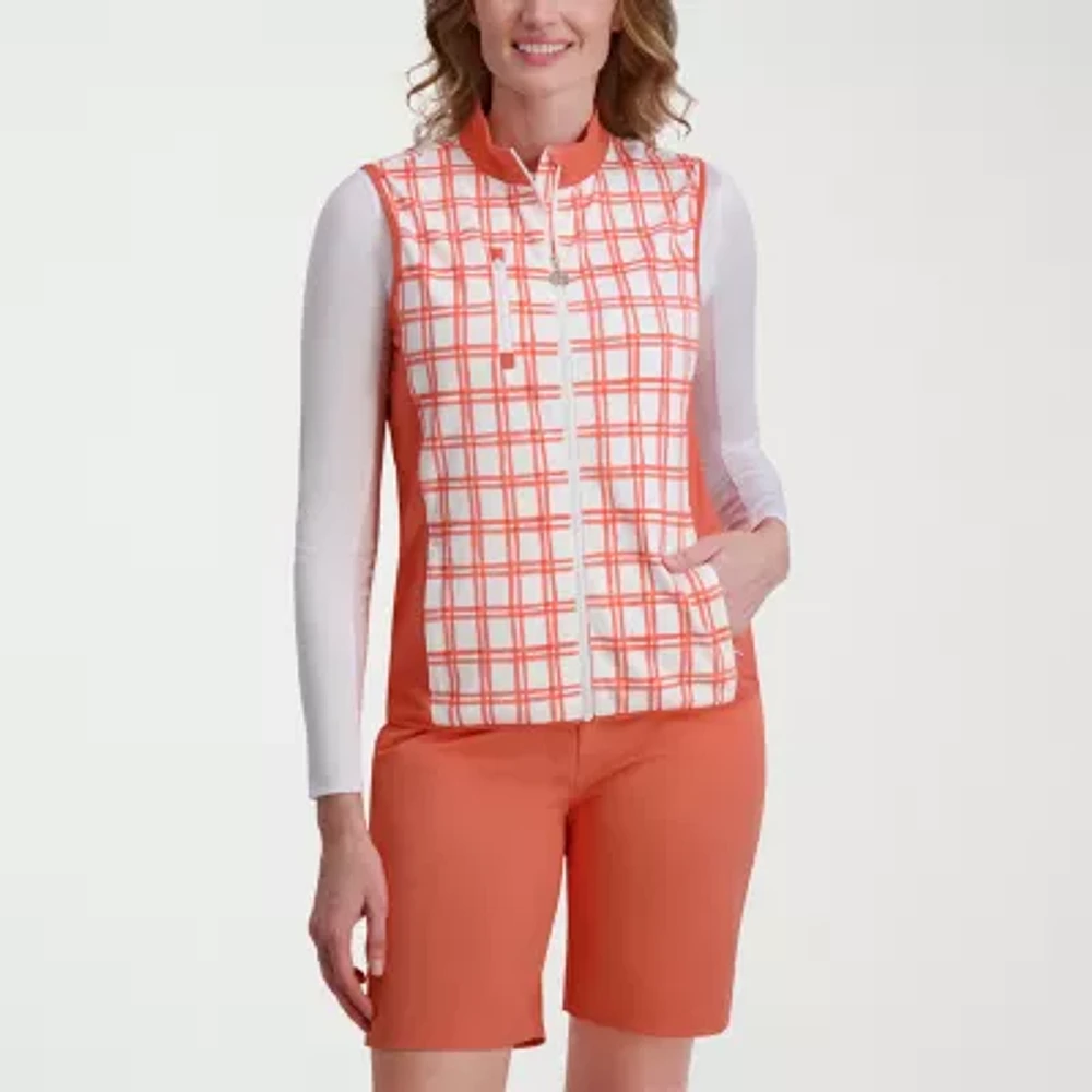 $89 Stella Parker Women's Mock Neck Vest - Window Pane Plaid - Small- New