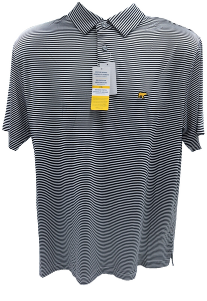 $70 Jack Nicklaus Men’s Striped Performance Golf Polo - White/Black - Medium-New