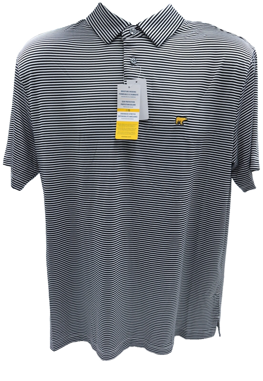 $70 Jack Nicklaus Men’s Striped Performance Golf Polo - White/Black - Medium-New