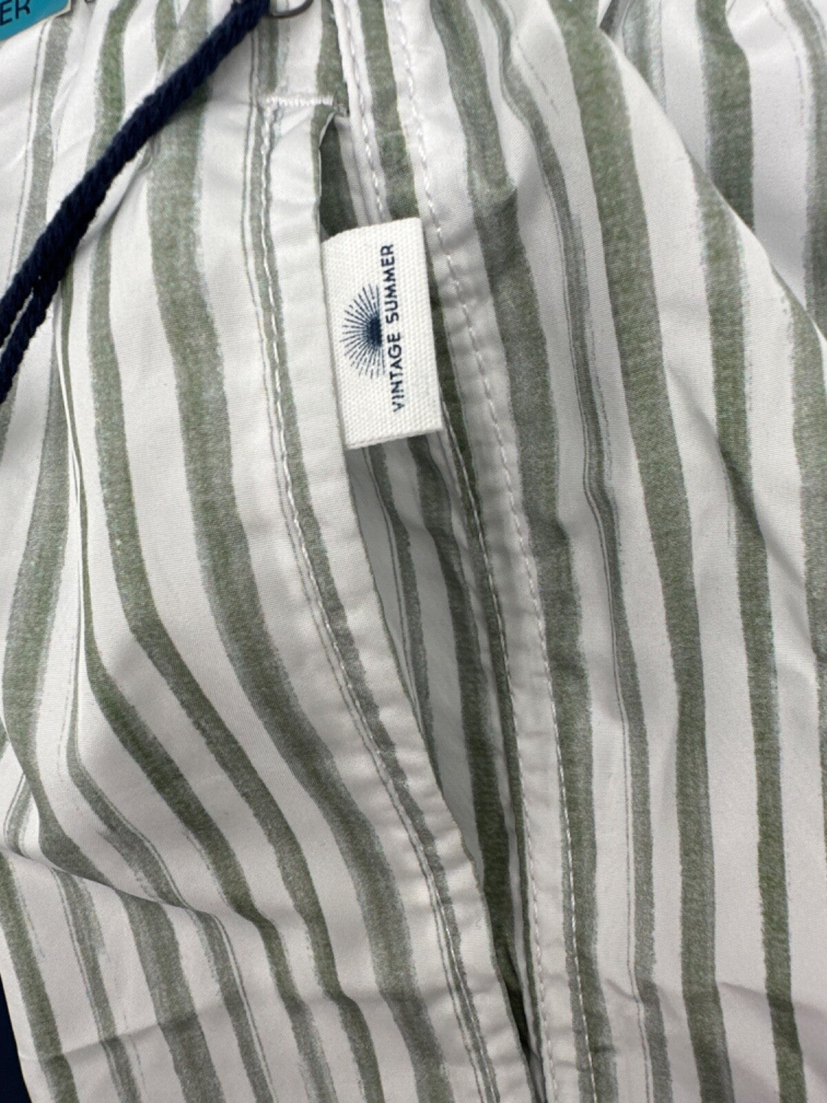 $65 Vintage Summer Men's Compression Lined Volley Swim Shorts -Green-Small-New
