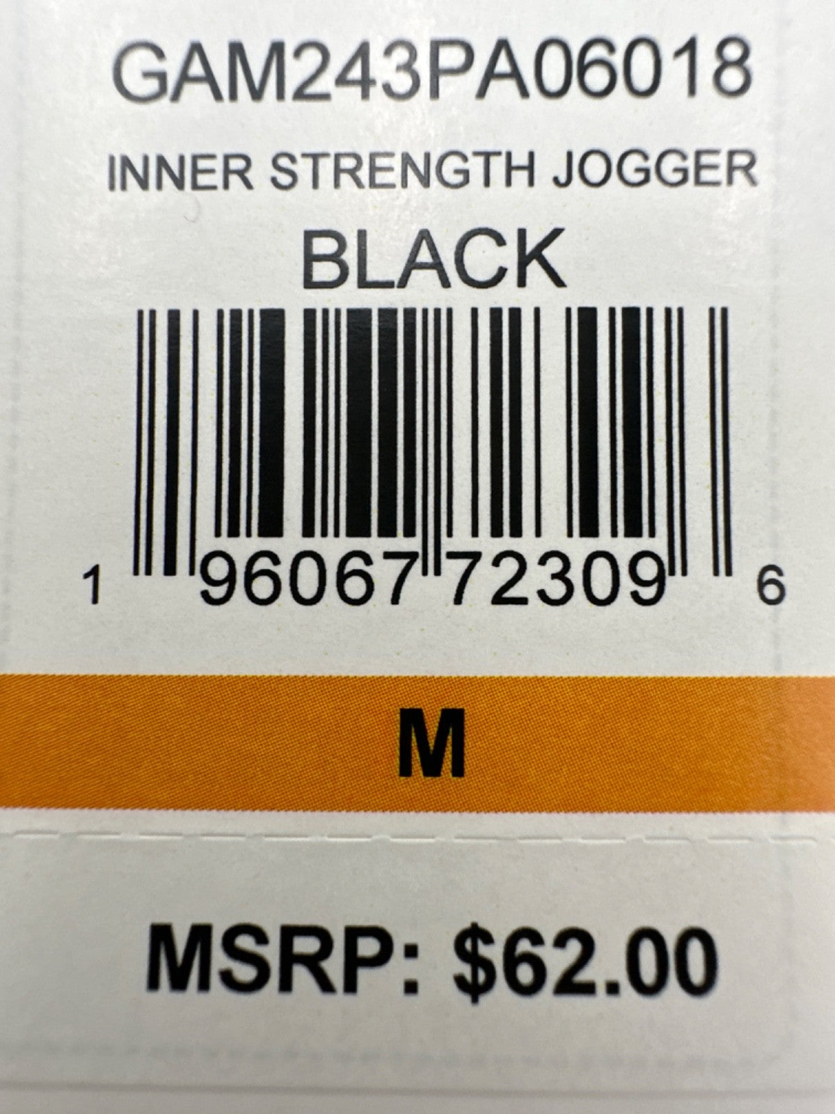 $62 Gaiam Men’s Inner Strength Slim Fit Jogger Pant- Black -Medium-New With Tag