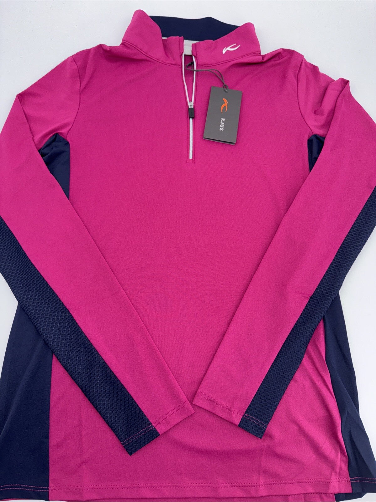 $160 KJUS Women’s Sunshine Comfort 1/4 Zip Golf Pullover UPF-Fuchsia -Small-New