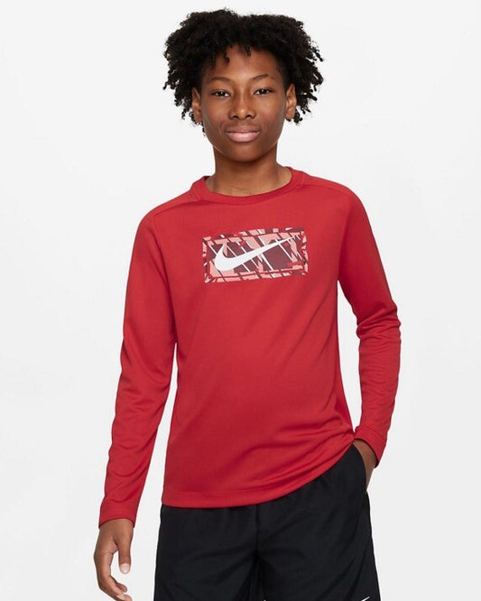Nike Boys Dri Fit Long Sleeve Top Shirt - University Red - Large-NWT -Retail $42