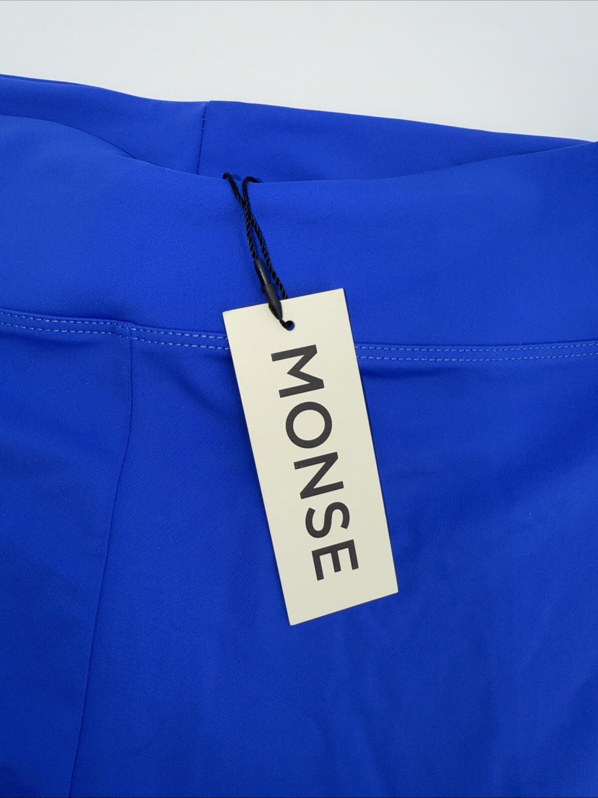 $390 MONSE Designer Blue w/ White Logo Print High Waist Leggings ME220715-Large
