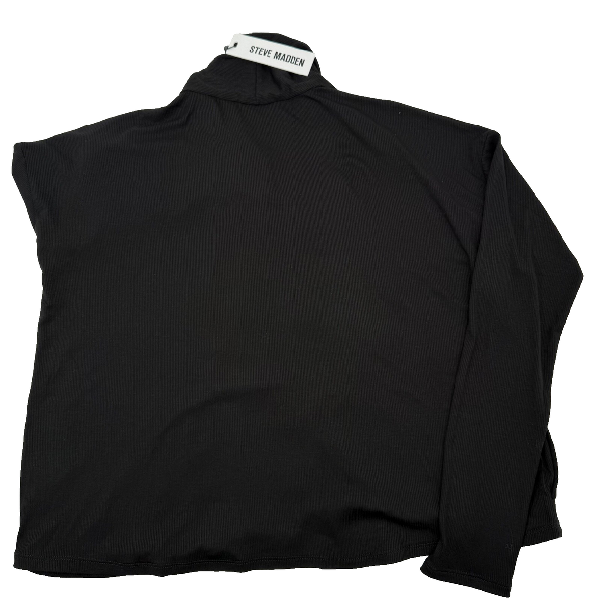 $89 Steve Madden Women’s-Soft Side Ribbed Knit Jacket Top- Black- Small-New Tag