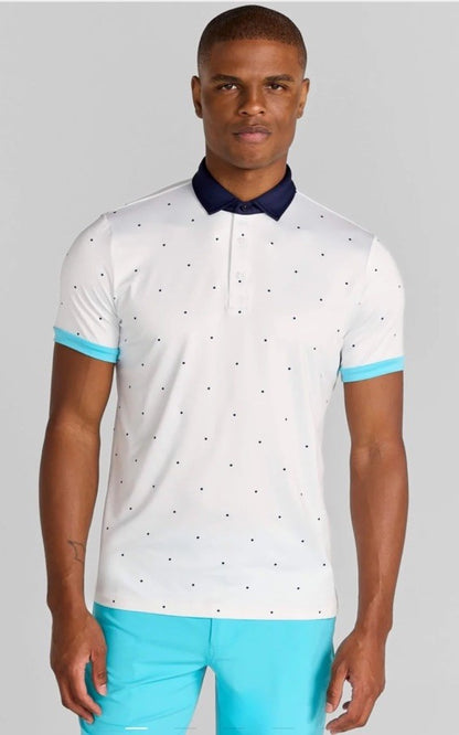 $110 Redvanly Men’s Ramey Golf Performance Polo Shirt-Bright White -Large -New