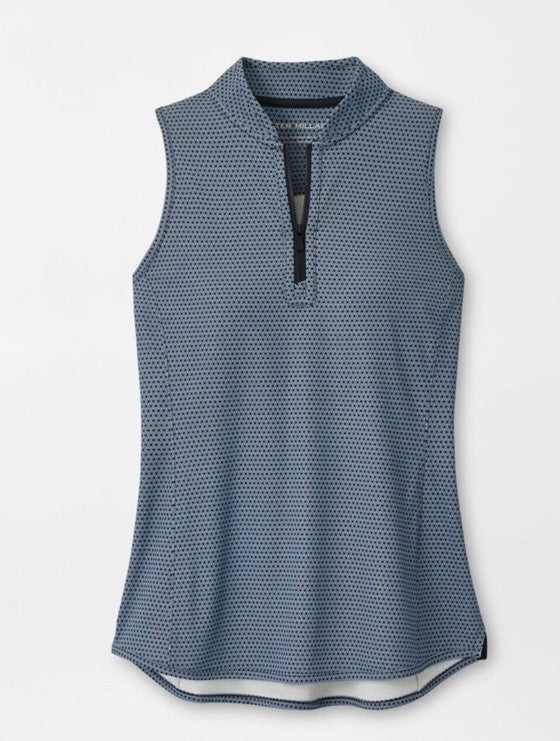 $95 PETER MILLAR Women’s Shirley Sleeveless Zip Polo-Graphite -SIZE: XSmall -New